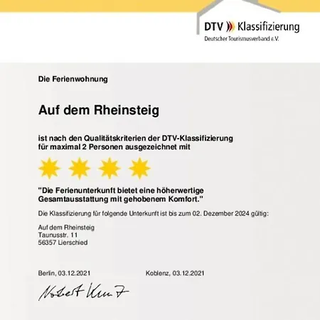 Auf Dem Rheinsteig Apartment *